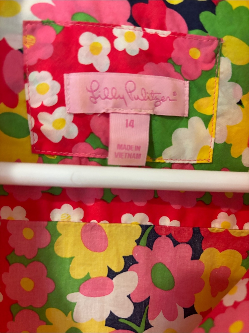 Lilly Pulitzer Pink, Yellow & Green Floral Button-Down Shirt - Picture 2 of 4